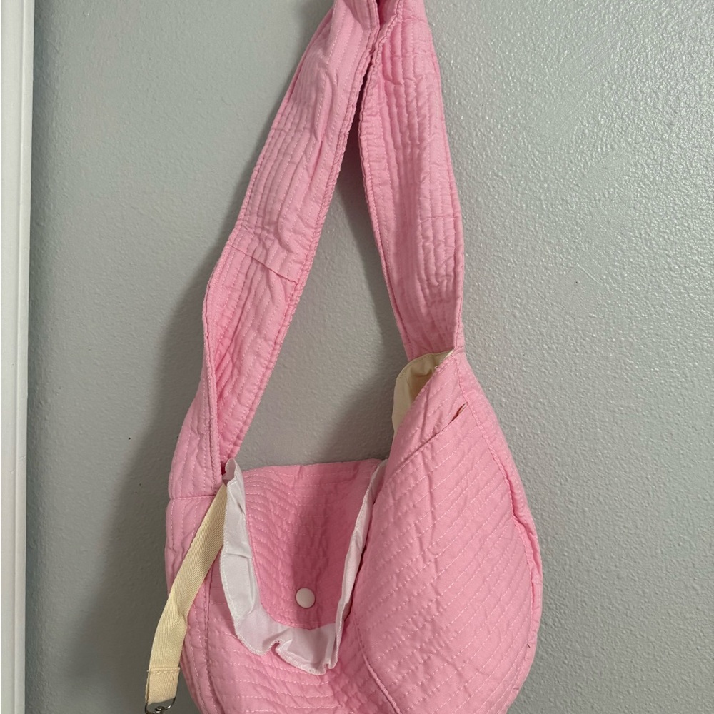 Pink Quilted Shoulder Bag